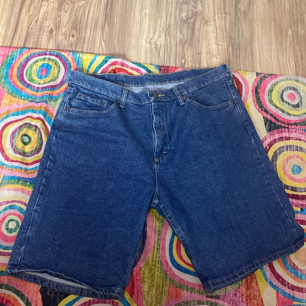 Blue Wrangler denim shorts